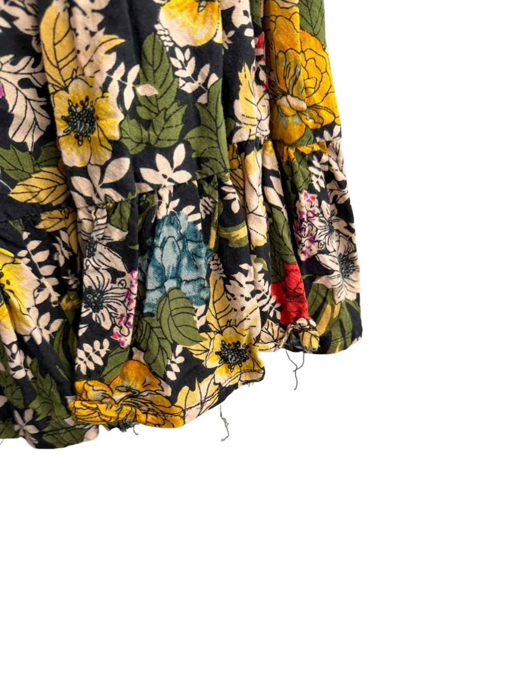 Natural Life Hanna Convertible Floral Tiered Maxi Skirt Black Red Poppy medium - Picture 5 of 7
